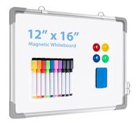 ARCOBIS Pizarra blanca de borrado en seco para pared, 30 x 40 cm, pequeña pizarra blanca magnética de doble cara, mini pizarra portátil para dibujar, lista de comestibles de cocina, notas de