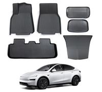 Arcoche Alfombrillas para Maletero y Alfombrillas para Tesla Model Y 2025 2026 Juniper TPE para Todo Tipo de climas,Not for Model Y Standard (6 Piezas)