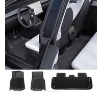 Arcoche Alfombrillas para Tesla Model Y 2020-2024, para Todo Tipo De Clima, Alfombrillas De TPE para El Piso del Coche, Revestimientos De Carga para Tesla Model Y (Juego De 6)