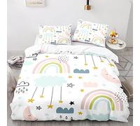 Arcoiris 220X240Cm Ropa De Cama Antiarrugas Sin Hierro Poliéster Funda Nordica Cama 150 Juvenil Viene con 2 Fundas De Almohada De 40X75Cm.