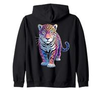 Arcoíris colorido de Jaguar | Jaguars Zoo Animal African Vintage Sudadera con Capucha