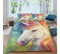Arcoíris de Unicornio_6 Funda Nórdica Algodon 3 Piezas con Impresión En 3D Aesthetic RainbowBeast con Funda Almohada King（220x240cm） 100% Microfibra Ropa De Cama para Adultos Y Niñas