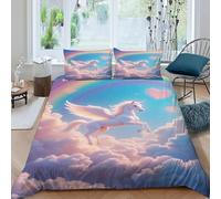 Arcoíris de Unicornio Funda Edredon 3 Piezas con Impresión En 3D Aesthetic SkyCreature con Funda Almohada King（220x240cm） 100% Microfibra Juego De Cama para para Niñosy Hombres