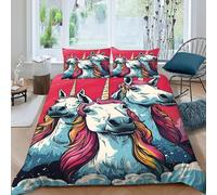 Arcoíris de Unicornio Funda Edredon 3 Piezas con Impresión En 3D Fantasy MythicalCreaturesStarrySky con Funda Almohada King（220x240cm） 100% Microfibra Ropa De Cama para Niñosy Hombres