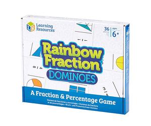 Arcoiris Fraction Dominós - Niños Aprendizaje Fracciones Matemáticas Juego