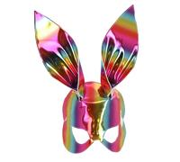 Arcoiris Metálico Conejito Máscara Mujer Conejito Sexy Disfraz de Halloween
