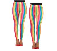 Arcoiris Payaso Leggings Adultos Neón 80s Accesorio para Disfraz Payasos Circ