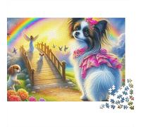 Arcoíris pista1 Perro Rompecabezas 1000 Piezas Adultos Papel Educativo Relajante Arcoíris pista2 Mascota Puzzle decoración Mural Regalo 70x50cm/1000pcs