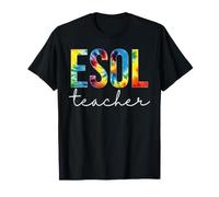 Arcoíris Retro con Efecto Anudado para Profesores de inglés como Segundo Idioma Camiseta