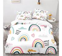Arcoíris Ropa De Cama Infantil con Cremallera Fundas Nordicas 155 X 220 Cm + 2 Fundas De Almohada 50X75 Cm Impresión Digital 3D Microfibre Ropa De Cama