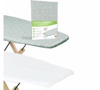 ARCOL Funda para tabla de planchar Foppapedretti, funda de recambio elástica, fabricada en Italia, 100% algodón (cubierta + muletón, verde, moderno)