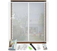 ARCOL Mosquitera Magnética para Puertas 155x140 cm Ajustable en Anchura - Cortina Mosquitera Puerta Ventana con Tiras de Velcro, Mosquitera Magnética Puerta Ventana Acortable (Blanco)