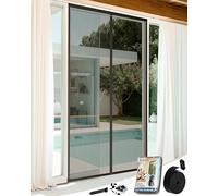 ARCOL Mosquitera Puerta Magnética 75x200 cm cm de Fibra de Vidrio - Adiós a los Mosquitos en 3 min, Malla Ultra-Fina, Cierre Automático con Imanes y Pesos, Cinta de Fijación Extra Ancha Negro