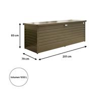 Arcón de metal para exterior biohort 62061 201 x 83 x 79 cm y capacidad de 1050 l