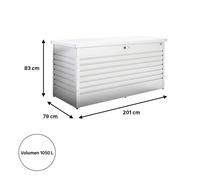 Arcón de metal para exterior biohort 62061 201 x 83 x 79 cm y capacidad de 1050 l