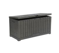 Arcón de Resina 380L Reforzado, Baúl Doble Pared Impermeable, Caja Organizadora para Terraza y Piscina, Resistente, Bloqueable, Protección UV,100 GAL / 380L