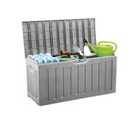 THINIA HOME Arcón Exterior de Resina para Jardín, Terraza o Balcón | Baúl Impermeable para Objetos y Juguetes | 340 Litros | 118x53x57cm