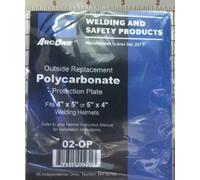 ArcOne 02-OP - Placa de protección de policarbonato transparente para cascos de 4 x 5 (40 pulgadas de grosor) paquete de (5)