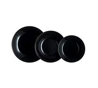 Arcopal Zelie Negro Vajilla Vidrio 12 Piezas- 4 Personas