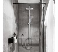 ARCORA Columna de Ducha Sin Mezclador, con Gran Ducha de Lluvia y Ducha de Mano, Acero Inoxidable, Barra de Ducha Regulable en Altura, Conector G1/2, Montaje Fácil para Baño Moderno, Cromado