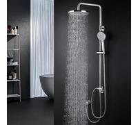 ARCORA Sistema de ducha de lluvia sin grifo Juego de ducha cromado Columna de ducha 3 funciones con cabezal de ducha y ducha de mano, acero inoxidable 304, juego de ducha Jets de masaje