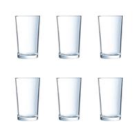 ARCOROC CONIQUE Caja 6 Vasos Altos Vidrio 28CL Transparente Brillo Fabricado en Francia Ecológico Transparente