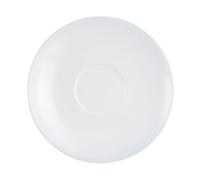 Arcoroc Restaurant - Set 6 platillos para tazas de té de vidrio opal 13cm | Blanco, Opal, forma redondo, acabado brillo, 13cm