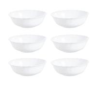 Arcoroc Set de 6 boles Trianon de vidrio opal 16 cm | Blanco, Vidrio opal, forma redonda, acabado brillo, 16 cm, 6 piezas, apilable, apto para microondas, fácil de limpiar