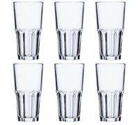 Arcoroc Set de 6 vasos altos Granity de vidrio 31 cl | Transparente, Vidrio, formato alto, acabado brillo, 6 piezas