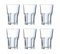 Arcoroc Set de 6 vasos altos Granity de vidrio 42 cl | Transparente, Vidrio, formato alto, acabado brillo, 6 piezas
