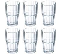 Arcoroc Norvege - Vaso de agua (cristal, 200 ml, 6 unidades), transparente, vidrio, transparente, 270ml