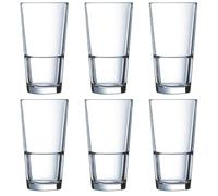 Arcoroc Set de 6 vasos altos Stack Up de vidrio 29 cl