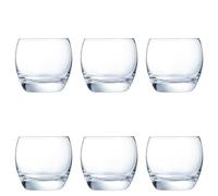 Arcoroc Set de 6 vasos bajos Salto de vidrio 32 cl | Transparente, Vidrio, formato bajo, acabado brillo, 6 piezas