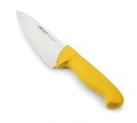 Arcos Cuchillo Chef Acero Inoxidable Nitrum y Hoja 150 mm. Cuchillo cocina profesional multipropósito. Mango ergonómico polipropileno. Serie 2900. Color amarillo.