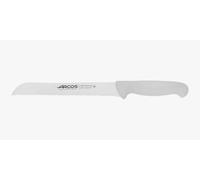 Arcos 2900 Cuchillo Panero Serrado Nitrum Blanco 200 mm | Hoja serrada de acero Nitrum, ideal para pan. Mango inyectado en polipropileno, blanco, corte limpio.