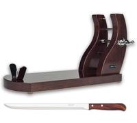 Arcos Accesorios - Pack Soporte Jamonero + Cuchillo Jamonero + Funda Jamon - Color Marrón