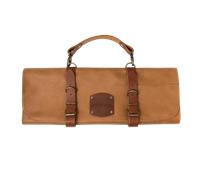 Arcos Bolsa Cuchillos Bolsa Cuchillos Cocina Profesional Estuche Profesional Porta Cuchillos 5 pzas | 42 cm Largo | Asa para Transportar| Cuero Color Miel| Hebilla Ajustable