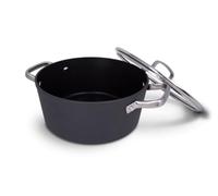 Arcos Serie Samoa | Cacerola Antiadherente 16 cm y 1,5 L | Full Induction | Apta cualquier cocina | Asas Acero Inoxidable Efecto Frio | Sistema ahorro energético | Apta lavavajillas | Color Negro