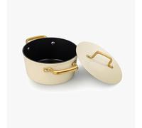 Arcos Serie Samoa Iconic | Cacerola Antiadherente Cerámico 20 cm y 2,6 L | Aluminio Forjado | Apta cualquier cocina | Mango Acero Inoxidable | Color Beige | LIBRE DE (PFOA/PTFE/PFOS)