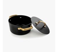 Arcos Serie Samoa Iconic | Cacerola Antiadherente Cerámico 20 cm y 2,6 L | Aluminio Forjado | Apta cualquier cocina | Mango Acero Inoxidable | Color Negro | LIBRE DE (PFOA/PTFE/PFOS)