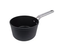 Arcos Serie Samoa | Cazo Antiadherente 16 cm y 1,5 L | Aluminio Forjado | Full Induction | Mango Acero Inoxidable Efecto Frio | Sistema ahorro energético | Apta lavavajillas | Color Negro