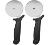 ARCOS Corta Pizzas Profesional de Acero Inoxidable 100 Mm con Mango Ergonómico de Polipropileno. Cortador de Pizzas y Porciones Pequeño y Ligero. Color Negro (Paquete de 2)