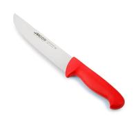 Arcos Cuchillo Carnicero con Hoja Acero Inoxidable Nitrum 200 mm. Cuchillo Cocina Profesional Cortar Carne, Pescado y Verduras. Mango ergonómico polioximetileno. Serie 2900. Color Rojo.