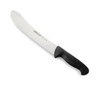 Arcos Cuchillo carnicero Acero Inoxidable Nitrum. Cuchillo cocina profesional para cortar carne, pescado y verduras. Mango ergonómico polioximetileno. Serie 2900. Color negro.