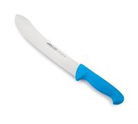 Arcos Cuchillo carnicero Acero Inoxidable Nitrum. Cuchillo cocina profesional para cortar carne, pescado y verduras. Mango ergonómico polioximetileno. Serie 2900. Color azul.