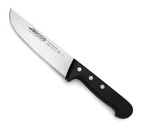 Arcos Cuchillo carnicero Acero Inoxidable Nitrum. Cuchillo cocina profesional para cortar carne, pescado y verduras. Mango ergonómico polioximetileno. Serie Universal. Color negro.