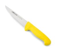 Arcos Cuchillo Carnicero Acero Inoxidable Nitrum y Hoja 200 mm. Cuchillo Cocina Profesional Cortar Carne, Pescado y Verduras. Mango ergonómico polioximetileno. Serie 2900. Color Amarillo.