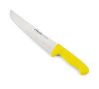 Arcos Cuchillo Carnicero con Hoja Acero Inoxidable 250 mm. Cuchillo Cocina Profesional Cortar Carne, Pescado y Verduras. Mango ergonómico polioximetileno. Serie 2900. Color Amarillo.