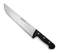 Arcos Cuchillo carnicero con Hoja Acero Inoxidable Nitrum 250 mm. 353 gramos. Cuchillo carnicero profesional. Mango ergonómico polioximetileno POM. Serie Universal. Color negro.