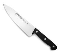 Arcos Cuchillo Cocinero, Hoja de Acero Inoxidable NITRUM 175 mm, Mango de Polioximetileno (POM), Color Negro